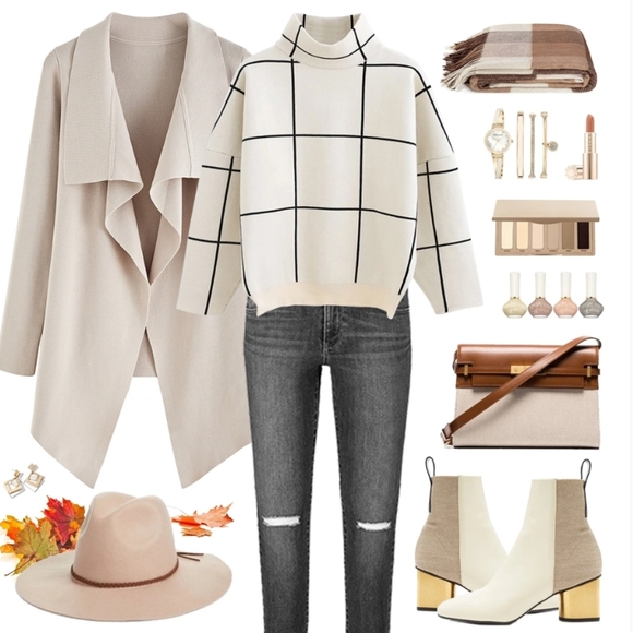 Chicwish turtleneck grid sweater - Picture 7 of 9